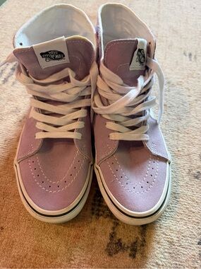 Vans Lavender and White Low-Top Sneakers